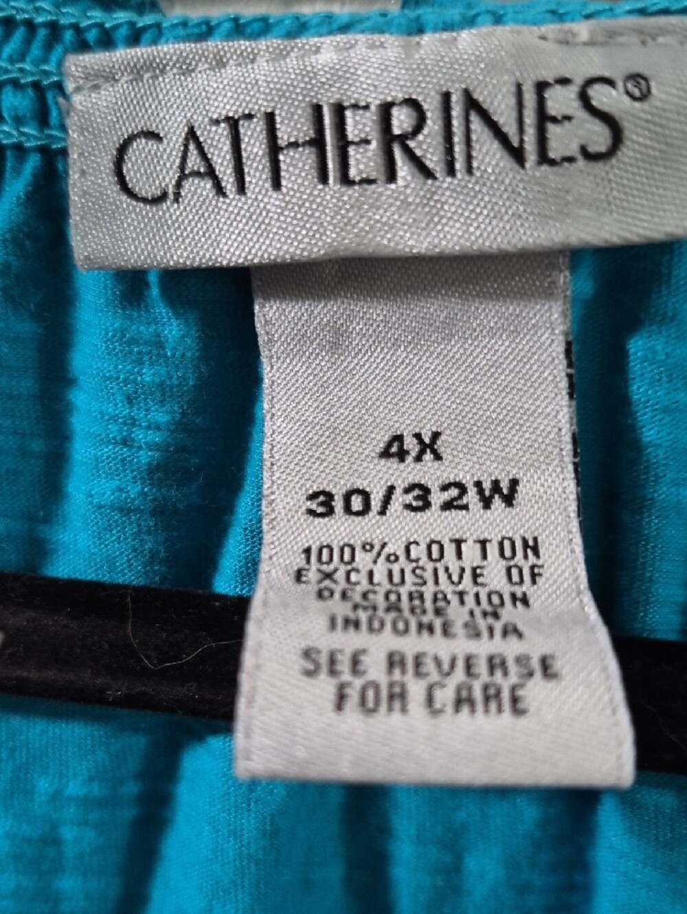 Catherines Teal Peasant Blouse with Pintuck & Embroidery - Picture 2 of 6